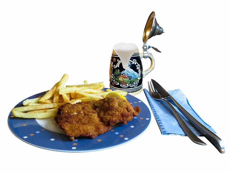 eat, food, schnitzel, breaded, hunger, thirst, plate, meat HD wallpaper