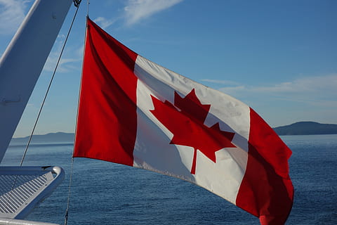 canada, flag, maple leaf, canadian flag, country, red, blow HD wallpaper
