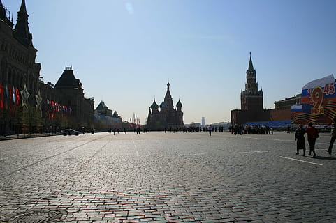 Red Square, Paving, Open, Blue Sky, open blue sky, open space HD wallpaper
