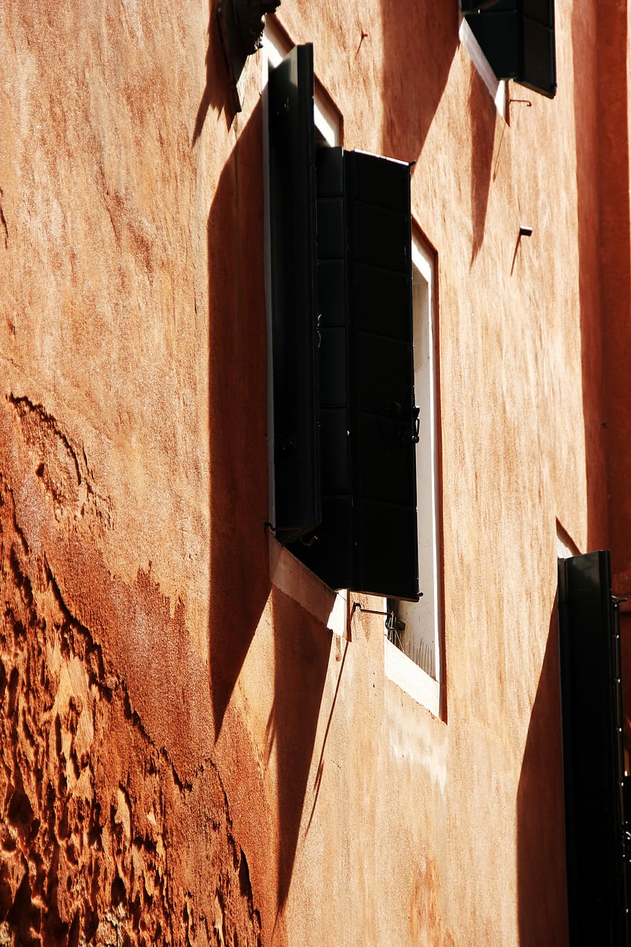 Window, Open, Shadow, Shutters, Building, hanging, built structure HD wallpaper