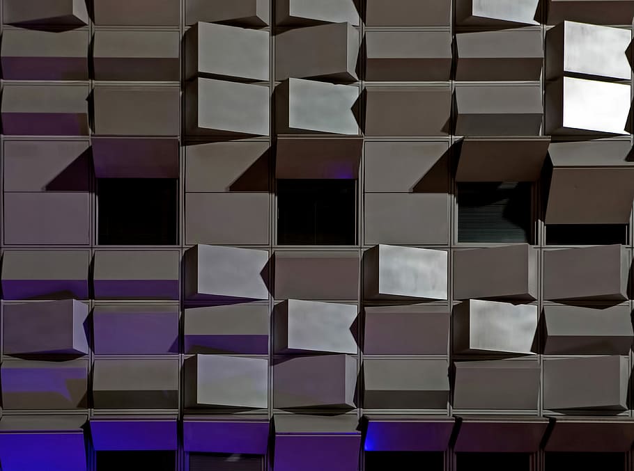 gray metal wall, gray blocks, abstarct, building, architecture HD wallpaper