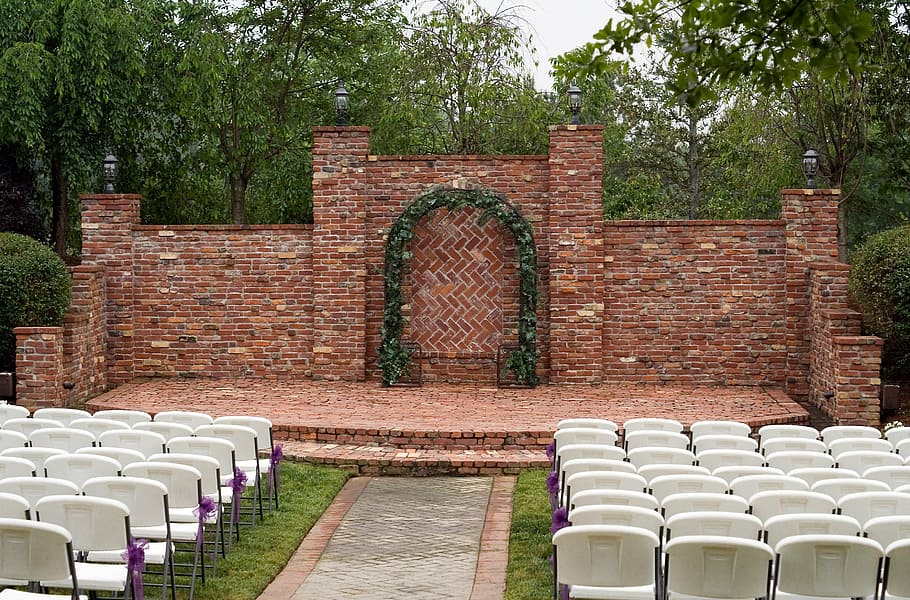 background, outdoor, stage, brick, masonry, wall, seating, theater HD wallpaper