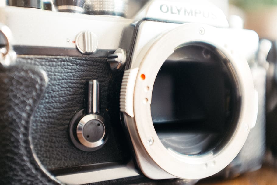 Olympus analog camera body, objects, camera - Photographic Equipment HD wallpaper