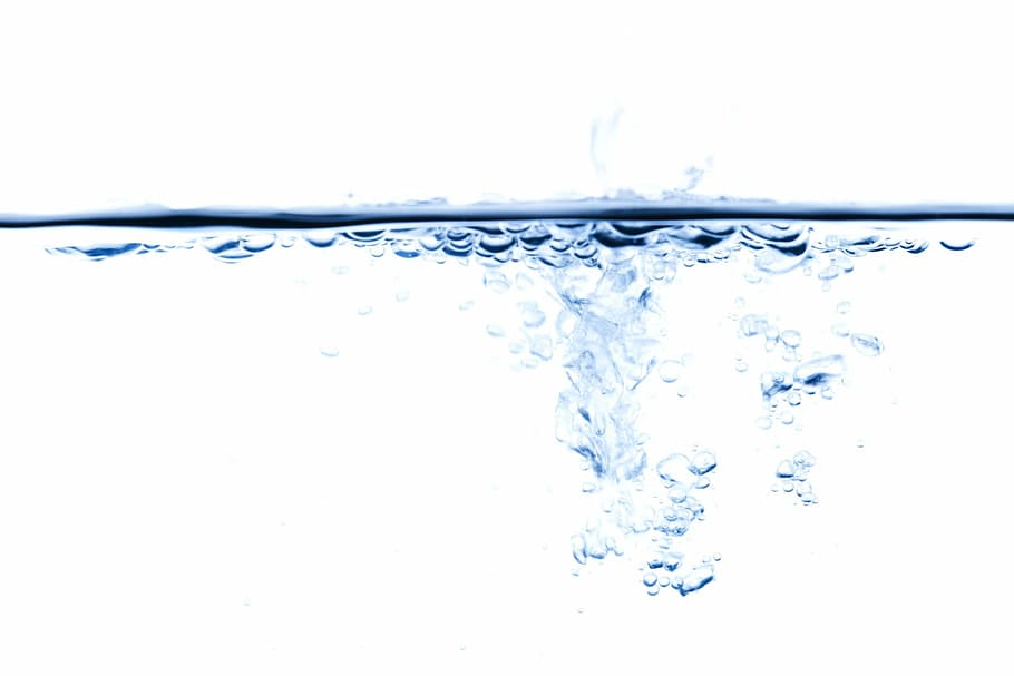 drop of water, abstract, blue, bubble, clean, fresh, isolated HD wallpaper