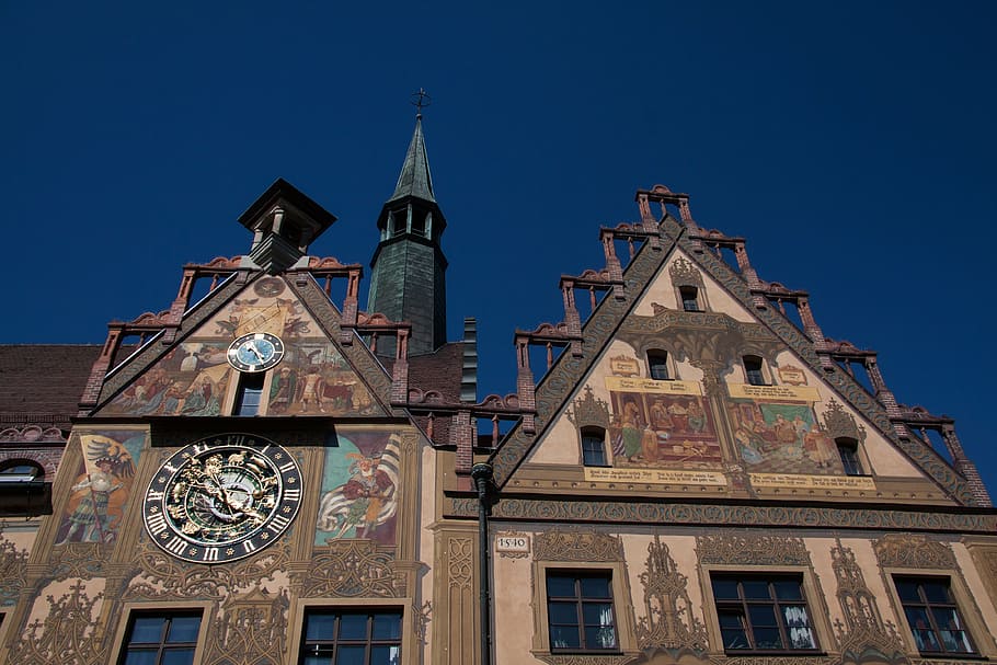 ulm, city, building, architecture, town hall, painted, gothic HD wallpaper