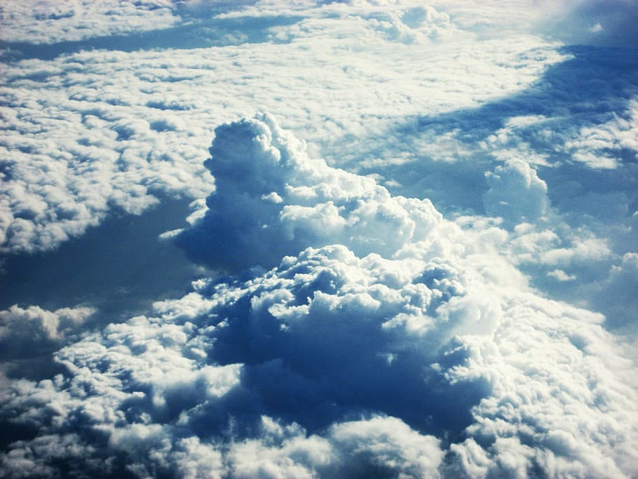 cloud, sky, airplane, window, blue, blue sky, white, fly, flight HD wallpaper