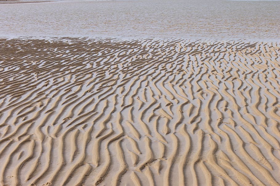 sand, sea, beach, ocean, water, side, land, tranquility, no people, HD wallpaper