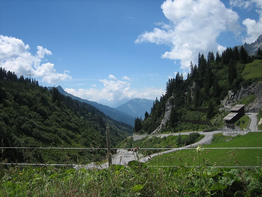 nature, mountains, alpine, plant, sky, tree, cloud - sky, beauty in nature HD wallpaper