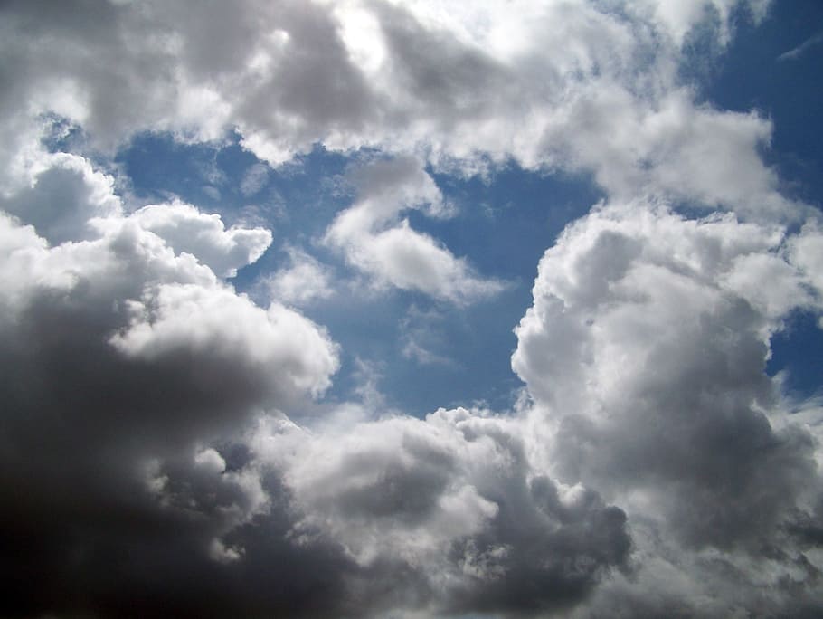 white clouds, Sky, Blue, Weather, Climate, rain, cumulus, atmosphere HD wallpaper