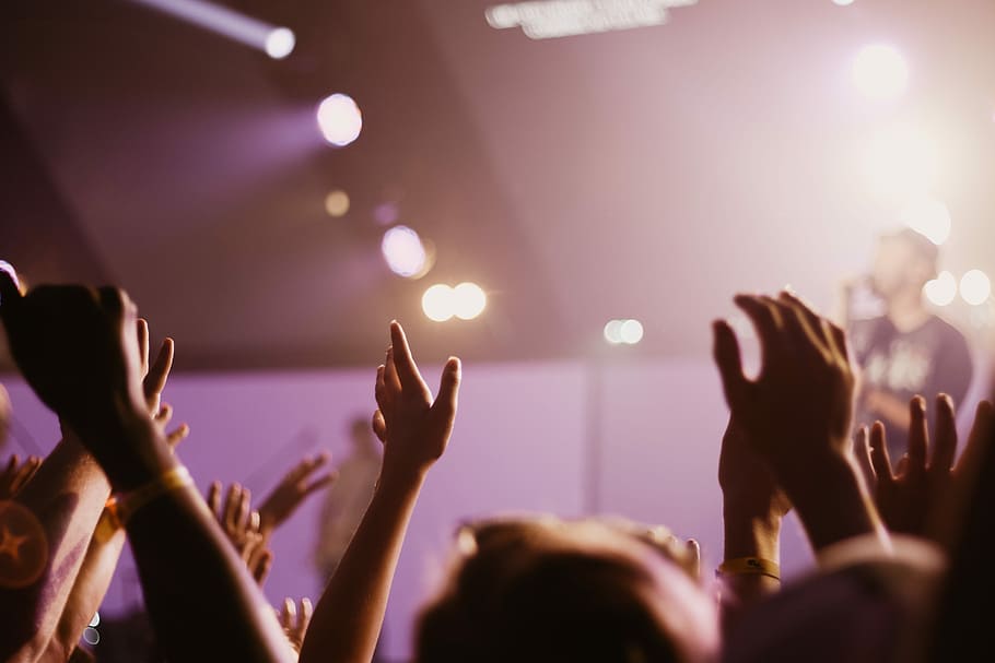 group of people listening to concert, untitled, hands, crowd, HD wallpaper