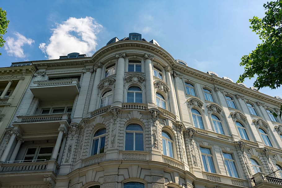 architecture, building, facade, window, balconies, old building HD wallpaper