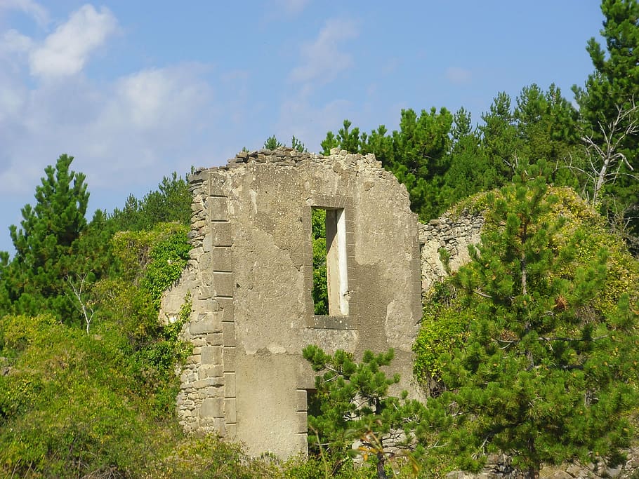 wall, ruins, architecture, old, facade, old building, brick HD wallpaper