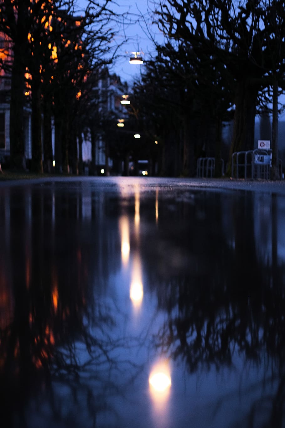 walking through the rain, worm's-eye view photography of road HD wallpaper