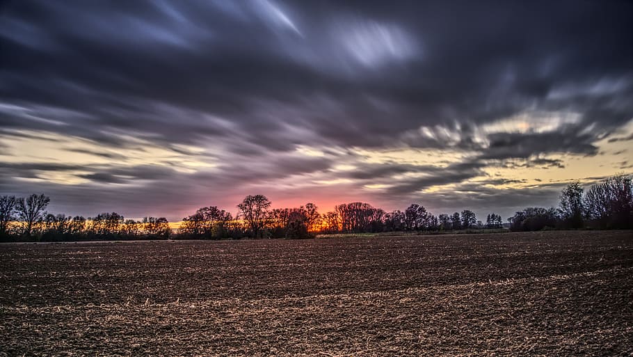 sunset, afterglow, lighting, mood, evening sky, abendstimmung HD wallpaper