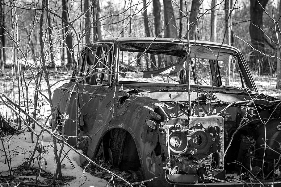 car, rust, black, white, old, metal, vehicle, rusted, automobile HD wallpaper