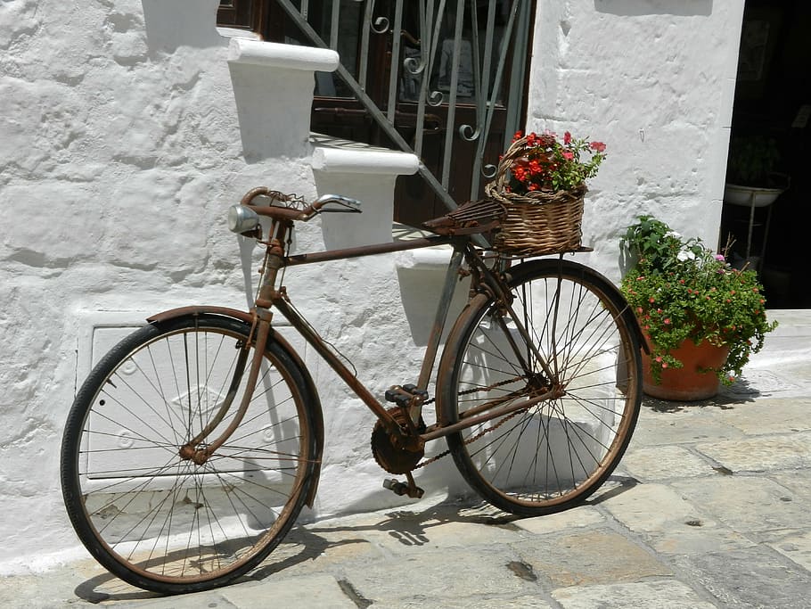 bike, bicycle, old, rusty, lifestyle, land vehicle, architecture HD wallpaper