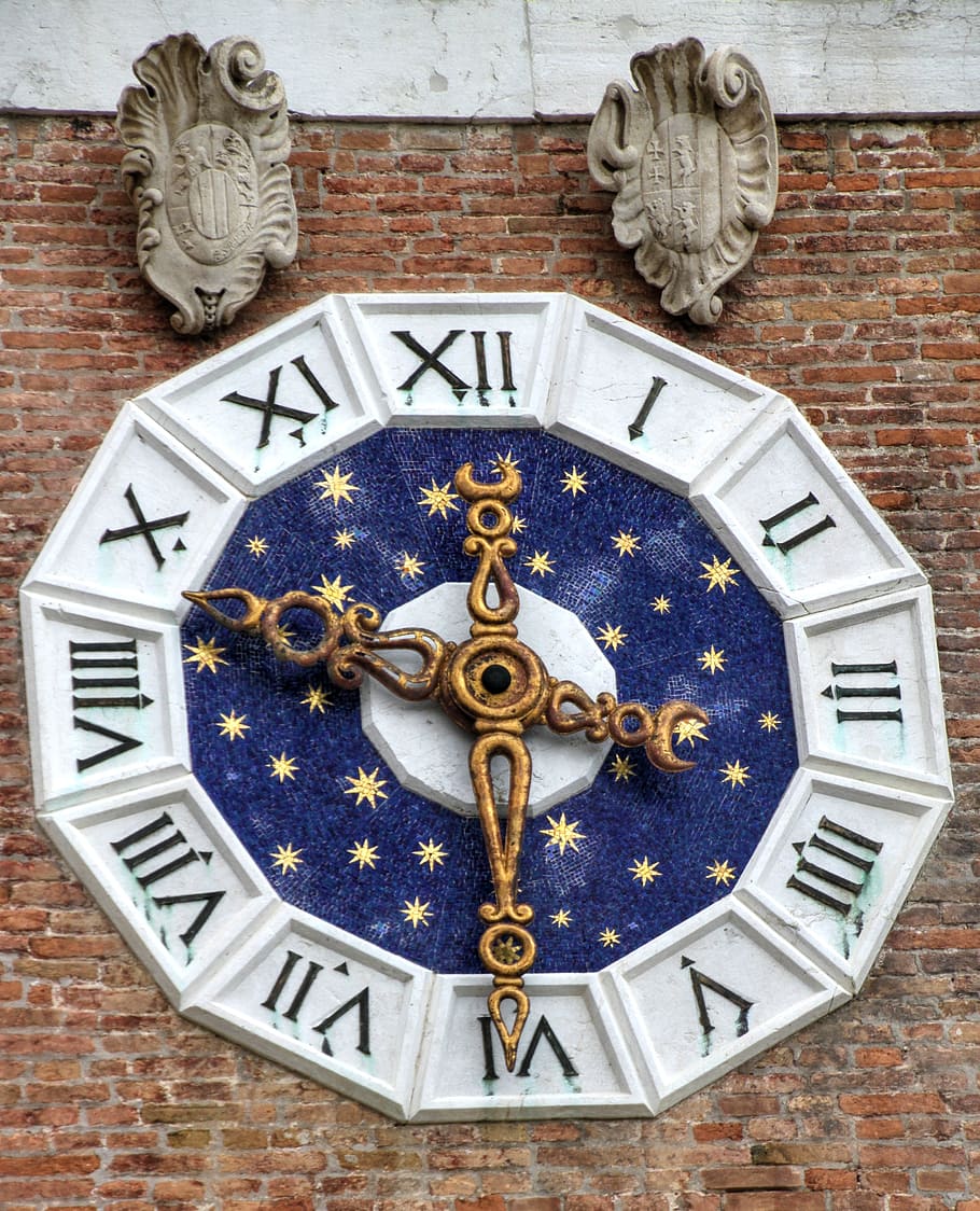 clock, time, tower, pointer, hours, time of, minutes, blue HD wallpaper