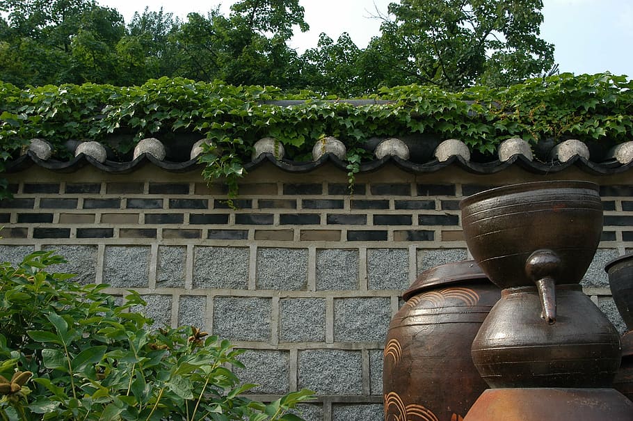 fence, chapter reading, chapter dogdae, hanok, jar, traditional HD wallpaper