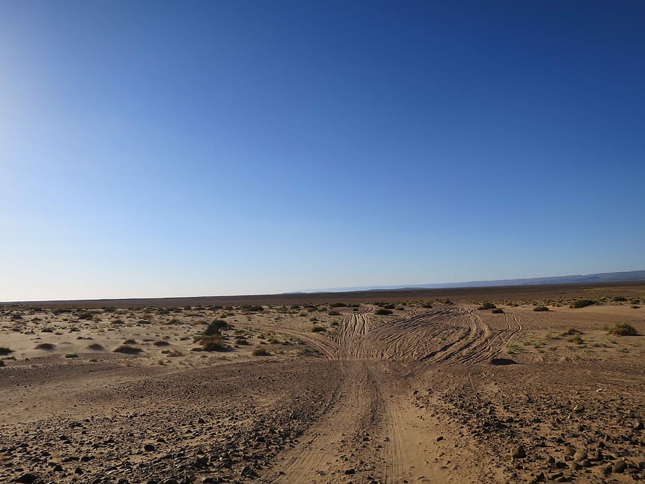 Morocco, Road, Sand, Landscape, road dust, stones, stone desert HD wallpaper