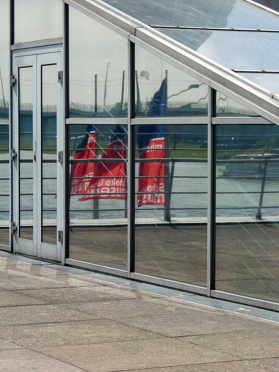 glass facade, window, discs, architecture, mirroring, glass window HD wallpaper