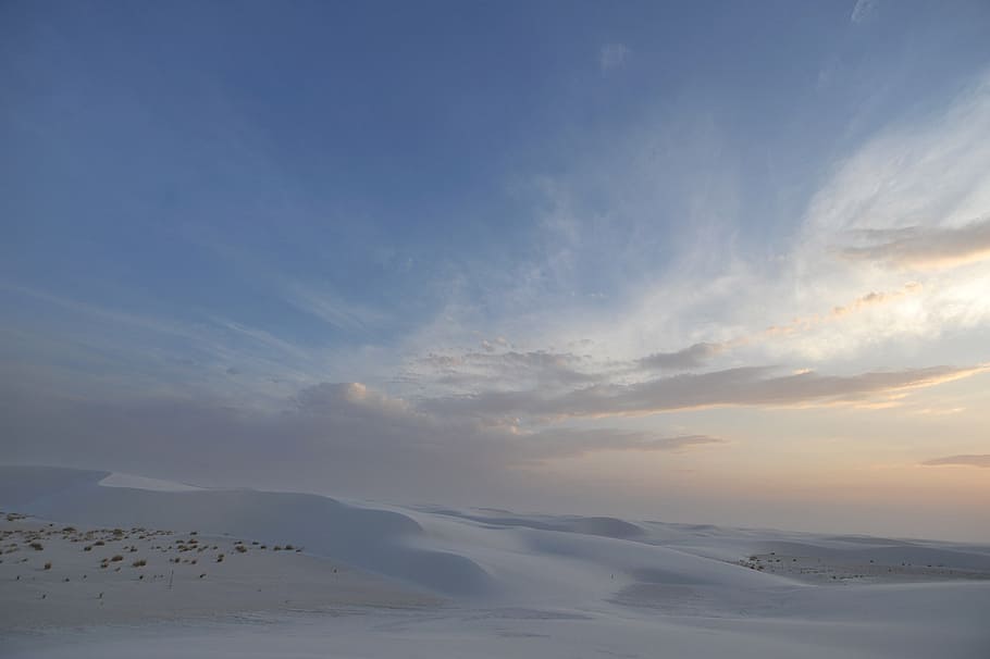 snow field under cloudy blue sky during daytime, wilderness, mexico, HD wallpaper