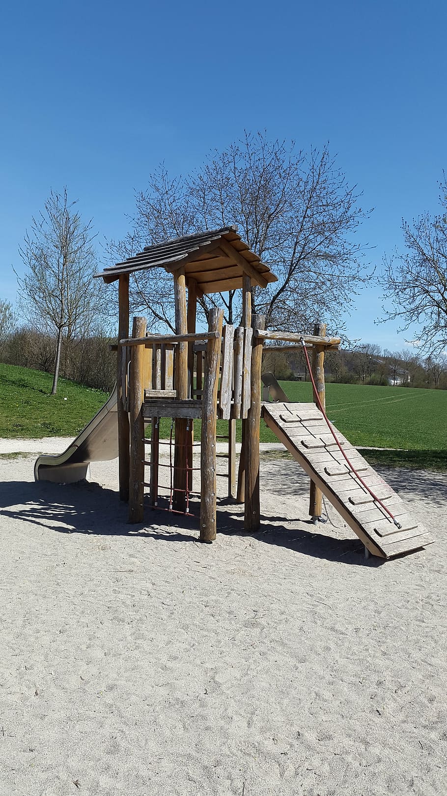 playground, children, game device, children's playground, wood HD wallpaper