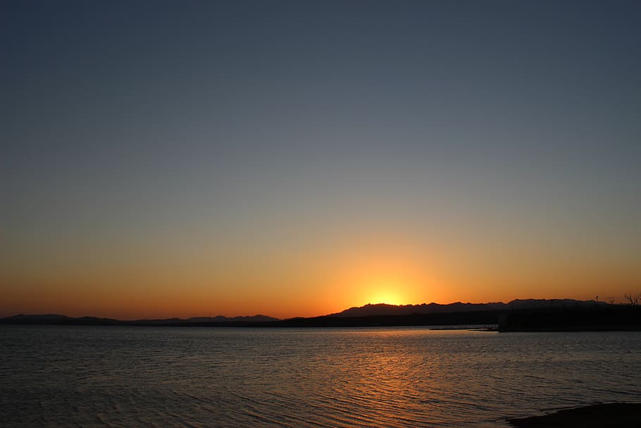 the scenery, sunset, lake, sky, beauty in nature, scenics - nature HD wallpaper