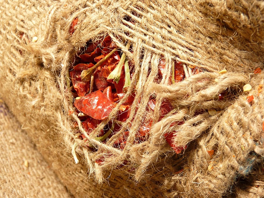 chili, spice, food, sharp, bag, rope, close-up, full frame HD wallpaper