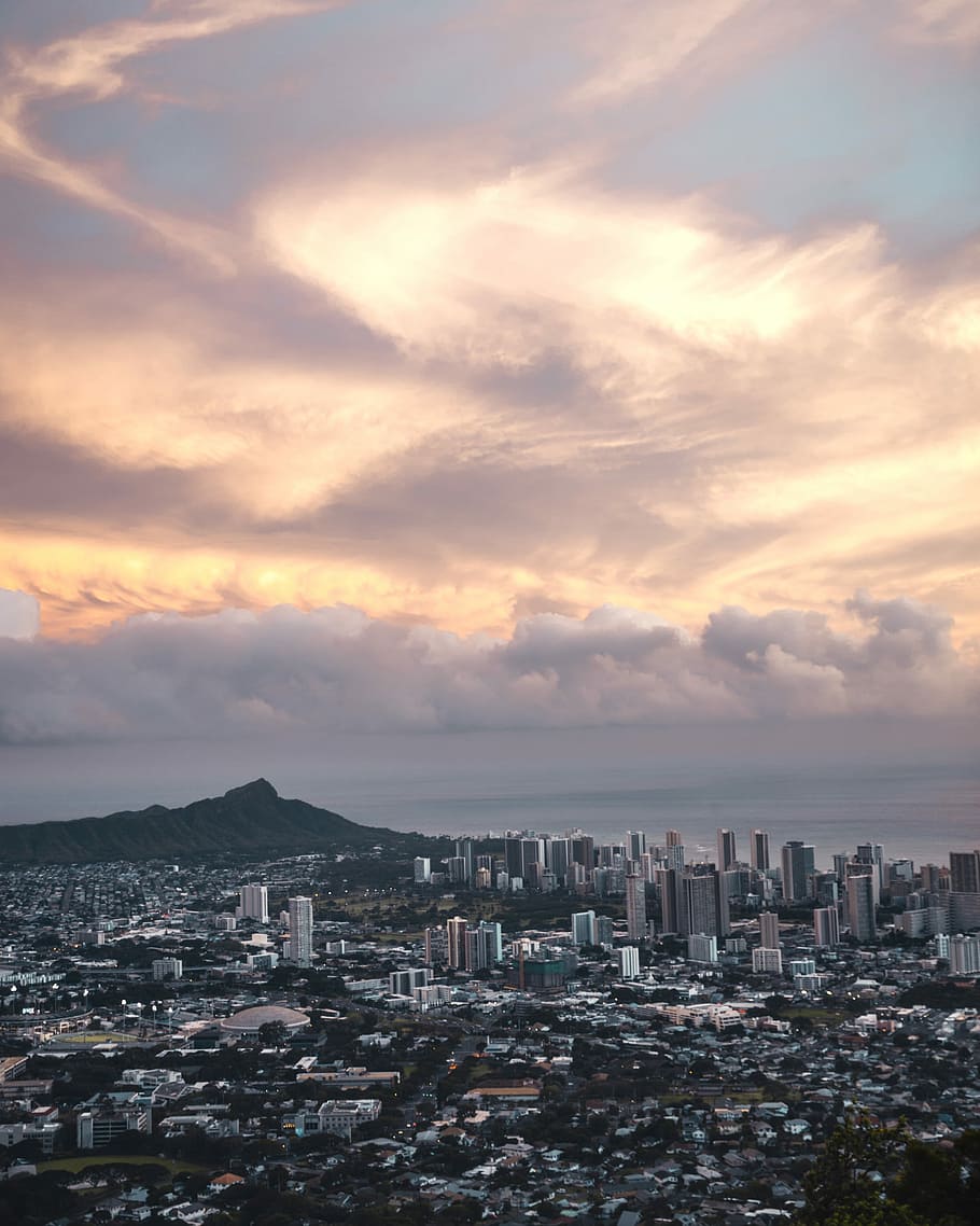 high rise buildings, aerial photography of high rise buildings HD wallpaper