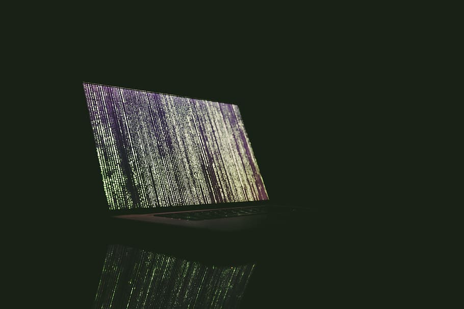 black laptop computer turn on, neo-urban, hardware, keyboard, HD wallpaper