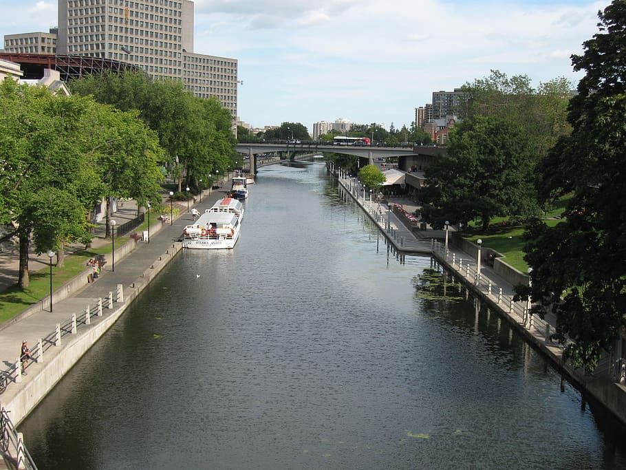 rideau canal, ottawa, locks, waterway, channel, outdoor, watercourse, HD wallpaper