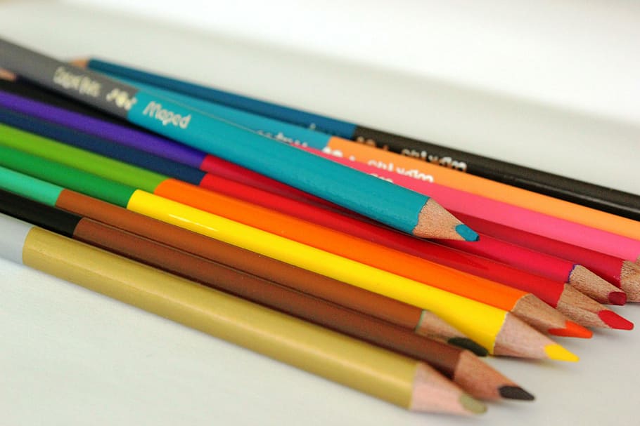 crayons, turquoise, coloring, school, colors, child, children HD wallpaper