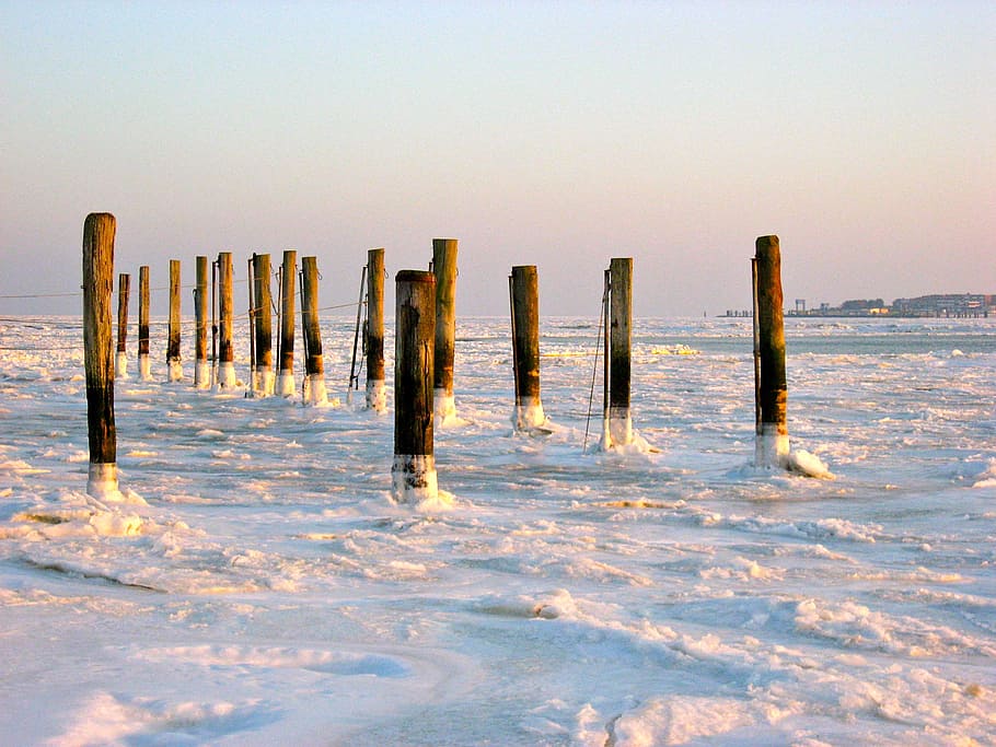 winter, snow, winter mood, sky, tranquility, land, water, nature HD wallpaper