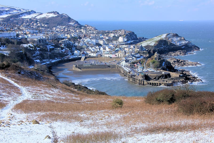 ilfracombe, devon, snow, seascape, building exterior, architecture HD wallpaper