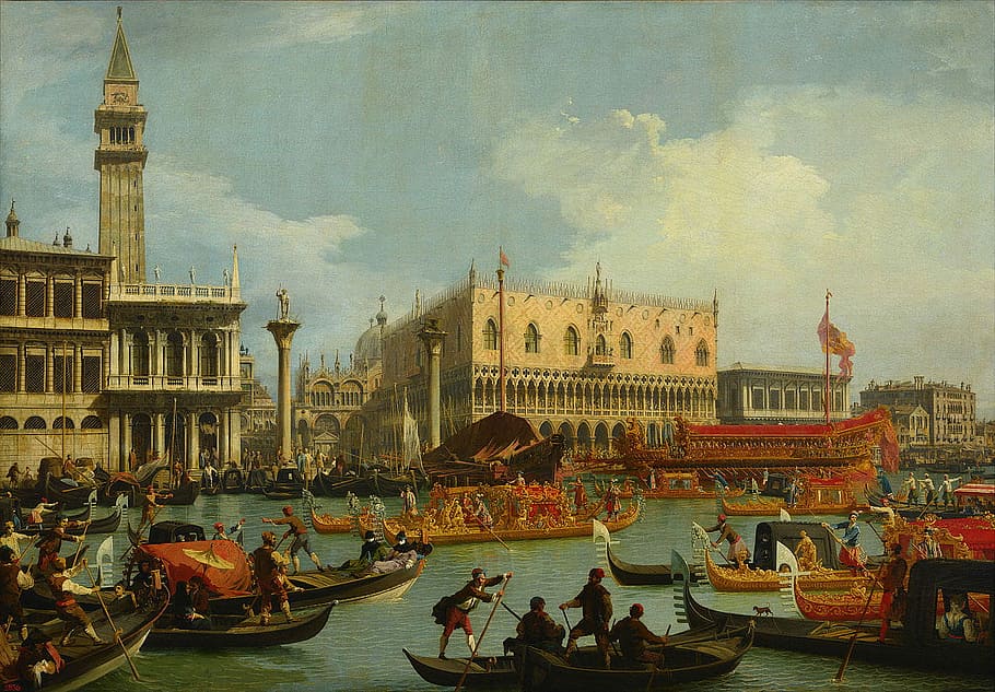 18th Century View of Venice, buildings, canal, city, cityscape, HD wallpaper