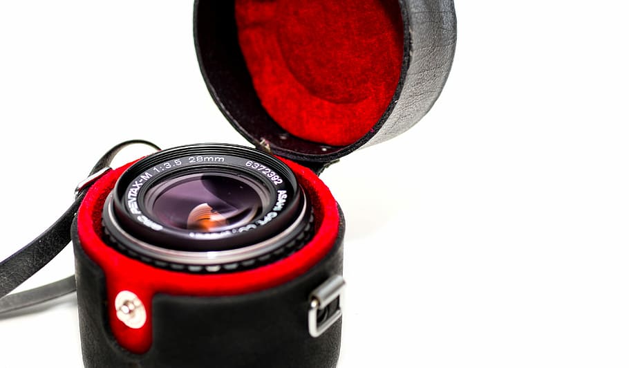 Lens, Case, Pentax, Camera, Analog, red, glass, photography HD wallpaper