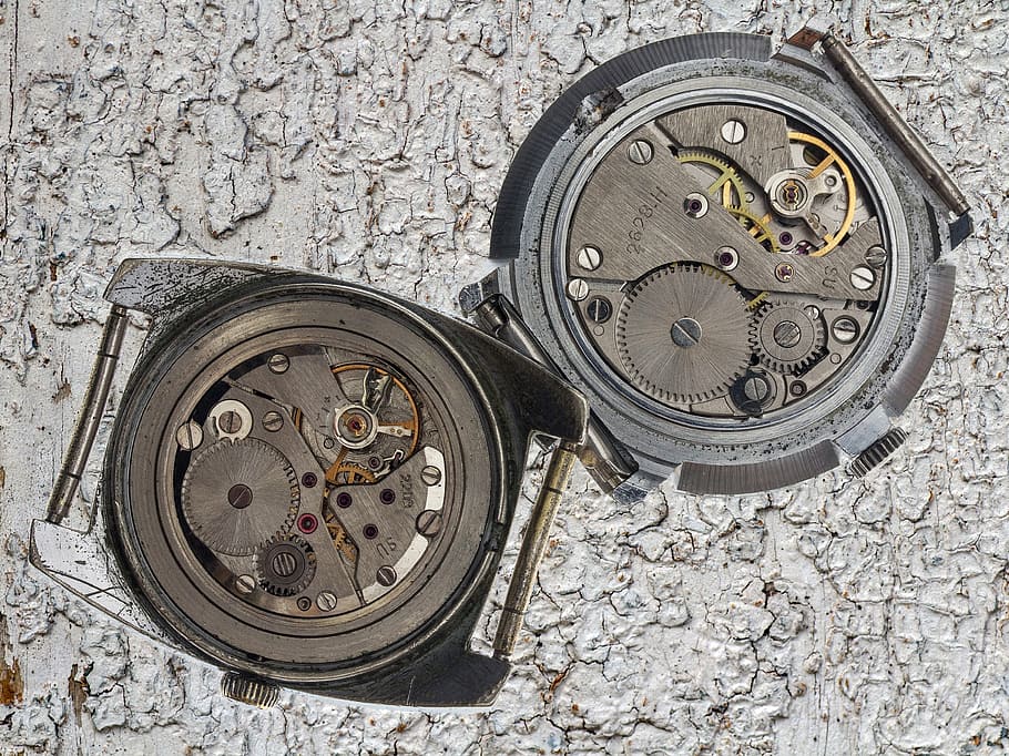 clock, movement, mechanically, macro, time, metal, watch, no people HD wallpaper