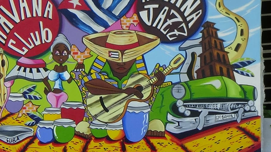 Havana Club painting, cuba, cuban art, caribbean, hispanic, habana, HD wallpaper