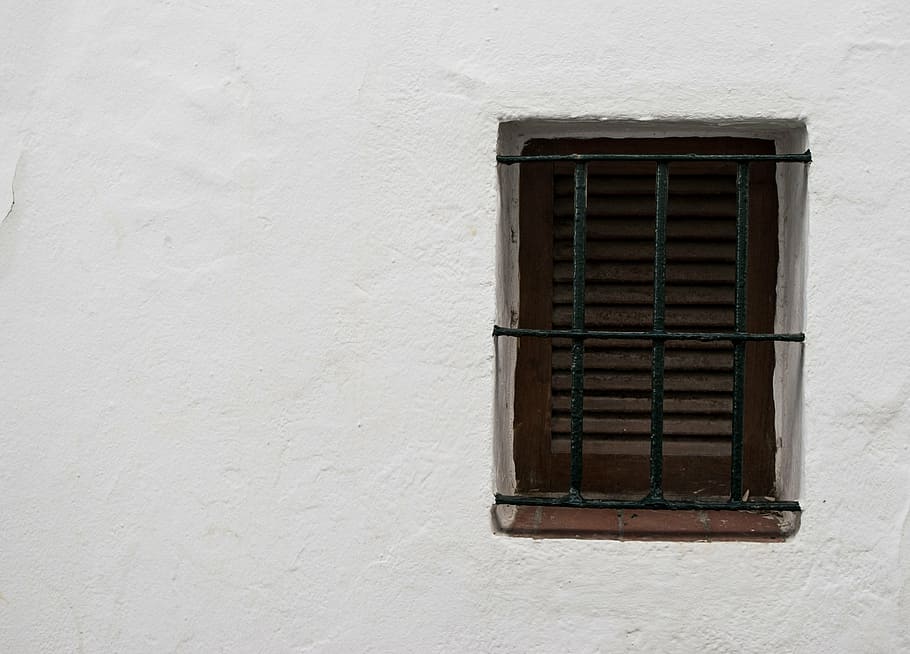 HD wallpaper: window, wall, grating, facade, architecture, wall stone