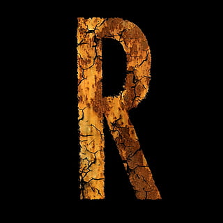 brown letter R illustration on black background, stainless HD wallpaper