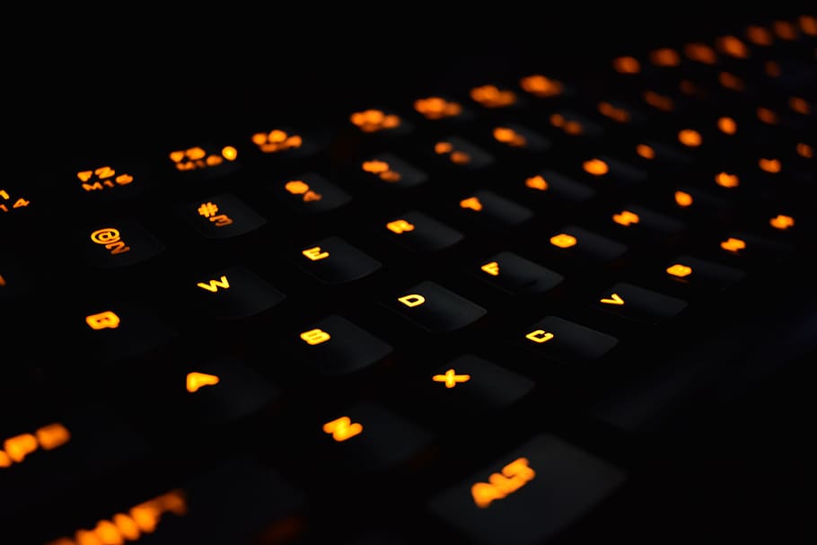 HD wallpaper: mechanical keyboard, gaming keyboard, orange ...