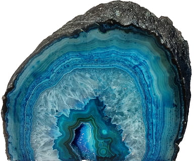 Green Teal and Black Ornament, agate, agate stone, blue geode HD wallpaper