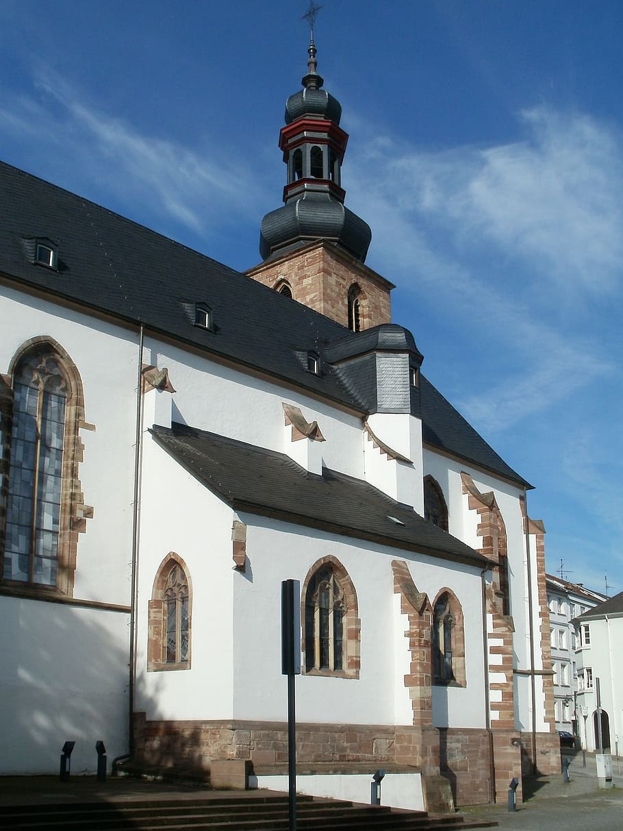church, saarbrucken, schlosskirche, architecture, germany, europe, HD wallpaper