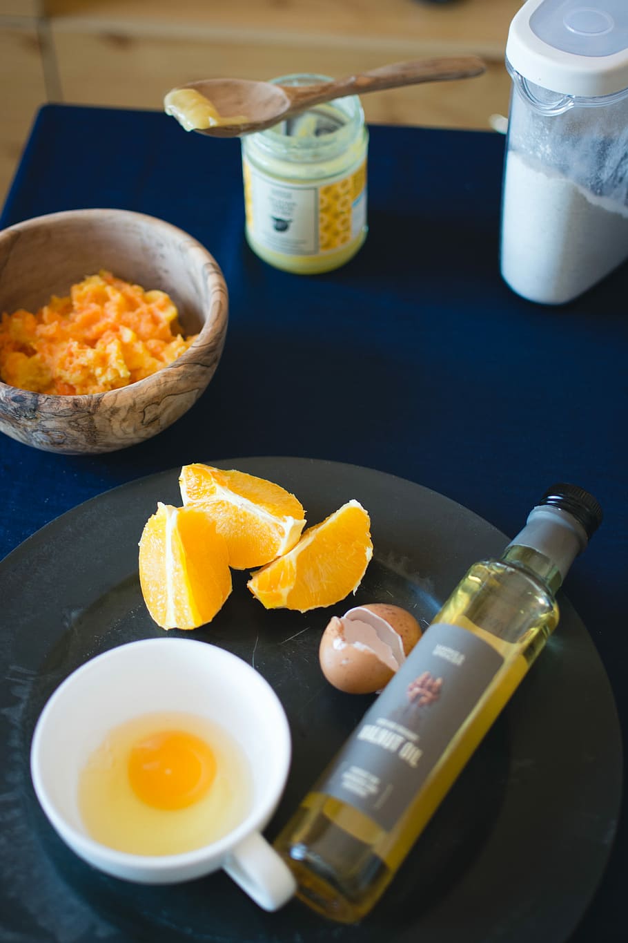 Ingredients for baking orange cake, cooking, home, process, food HD wallpaper