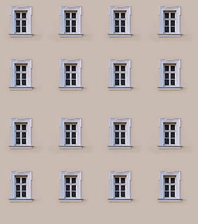 building with white sash windows, facade, hauswand, background HD wallpaper