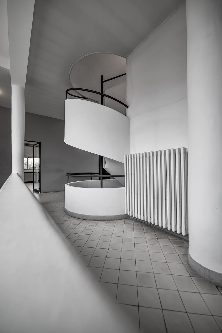 stairs, black-and-white, architecture, inside, black and white