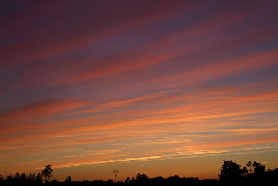 sunset, evening, clouds, sky, twilight, cloud - sky, scenics - nature HD wallpaper