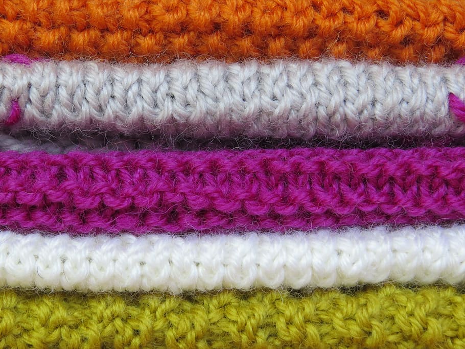 knit, knitting pattern, colorful, wool, hand labor, fabric HD wallpaper