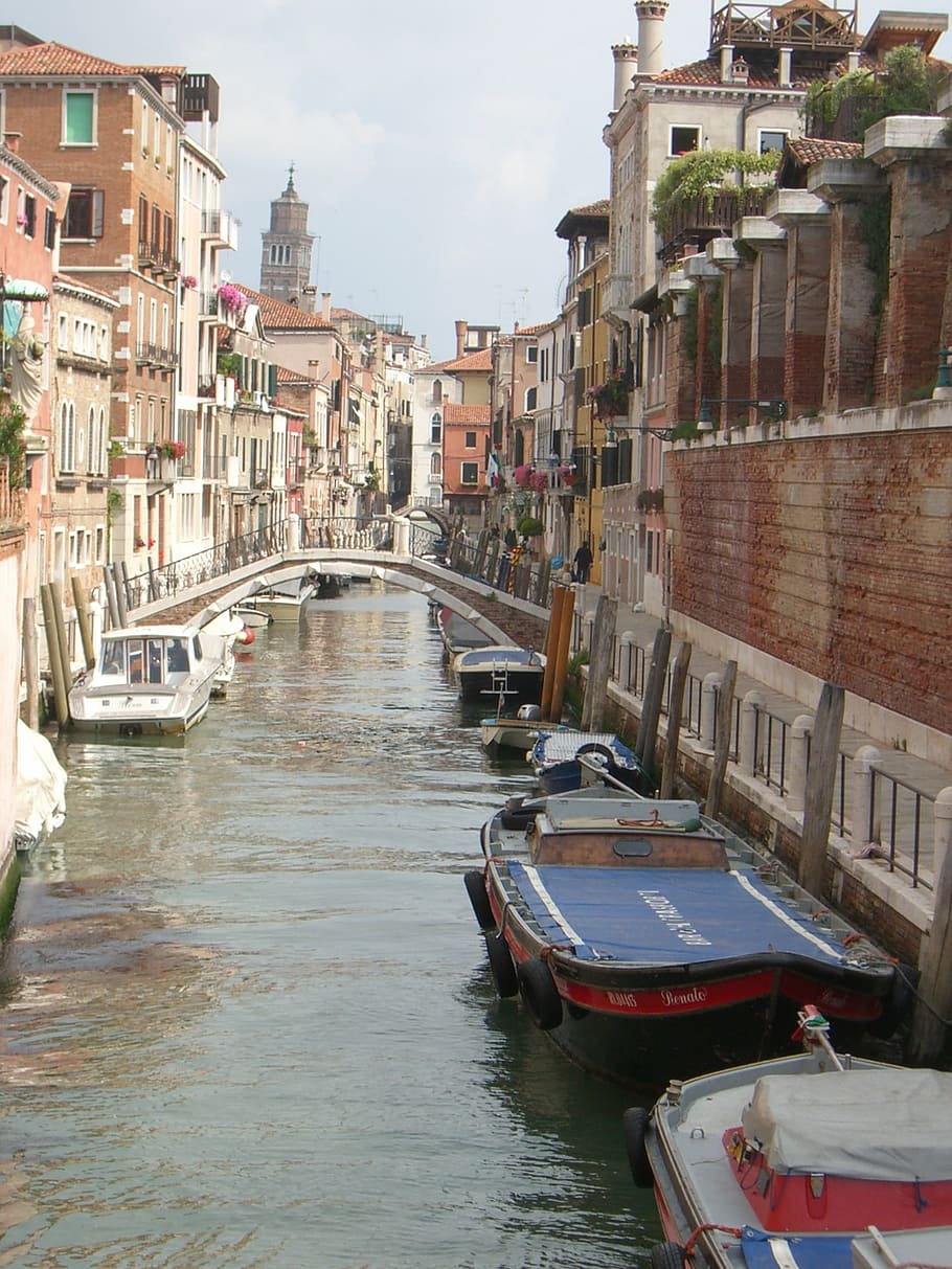 venice, spring, channel, ship, water, nautical vessel, building exterior HD wallpaper