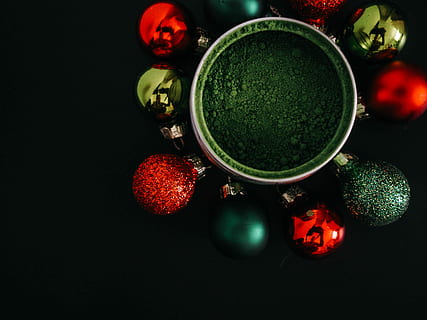 assorted-color Christmas ornaments, round silver-colored ring HD wallpaper